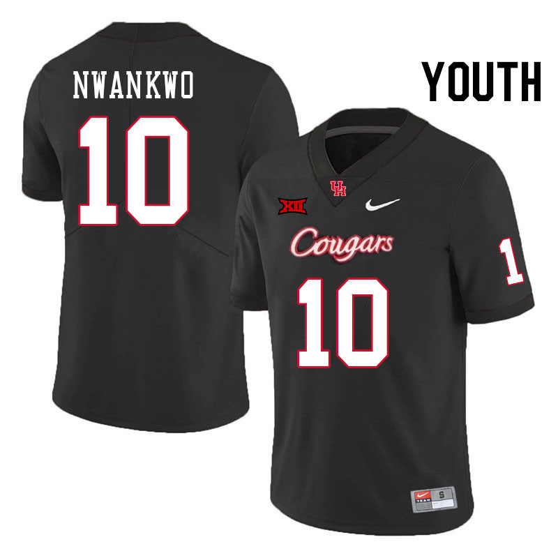 Youth #10 Chidozie Nwankwo Houston Cougars Big 12 XII College Football Jerseys Stitched-Black